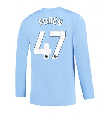 Manchester City Phil Foden #47 Koszulka Podstawowych 2023-24 Długi Rękaw